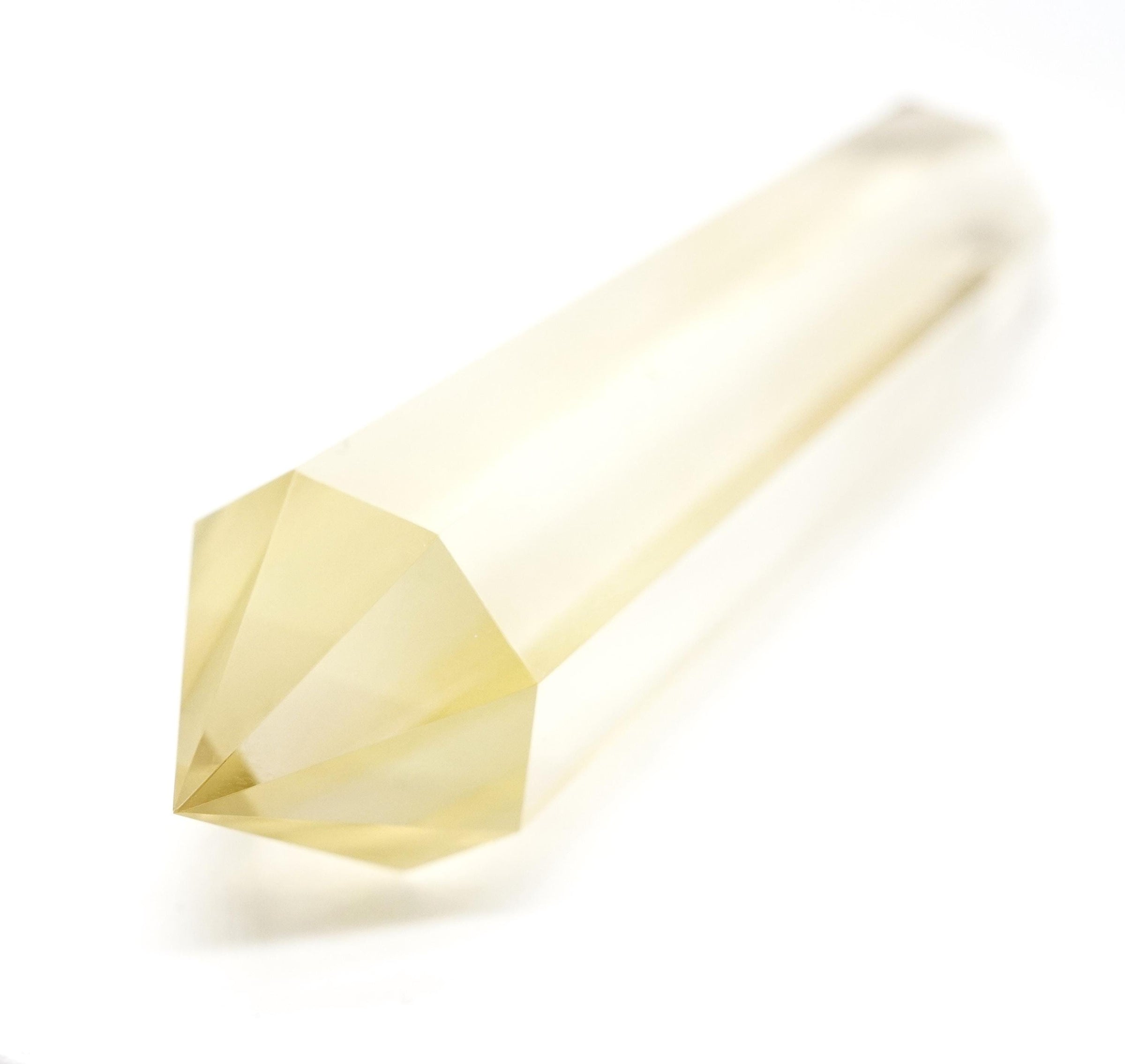 8-Sided Flawless Natural Citrine Vogel Wand: Ethically Mined Hand-Cut Vogel