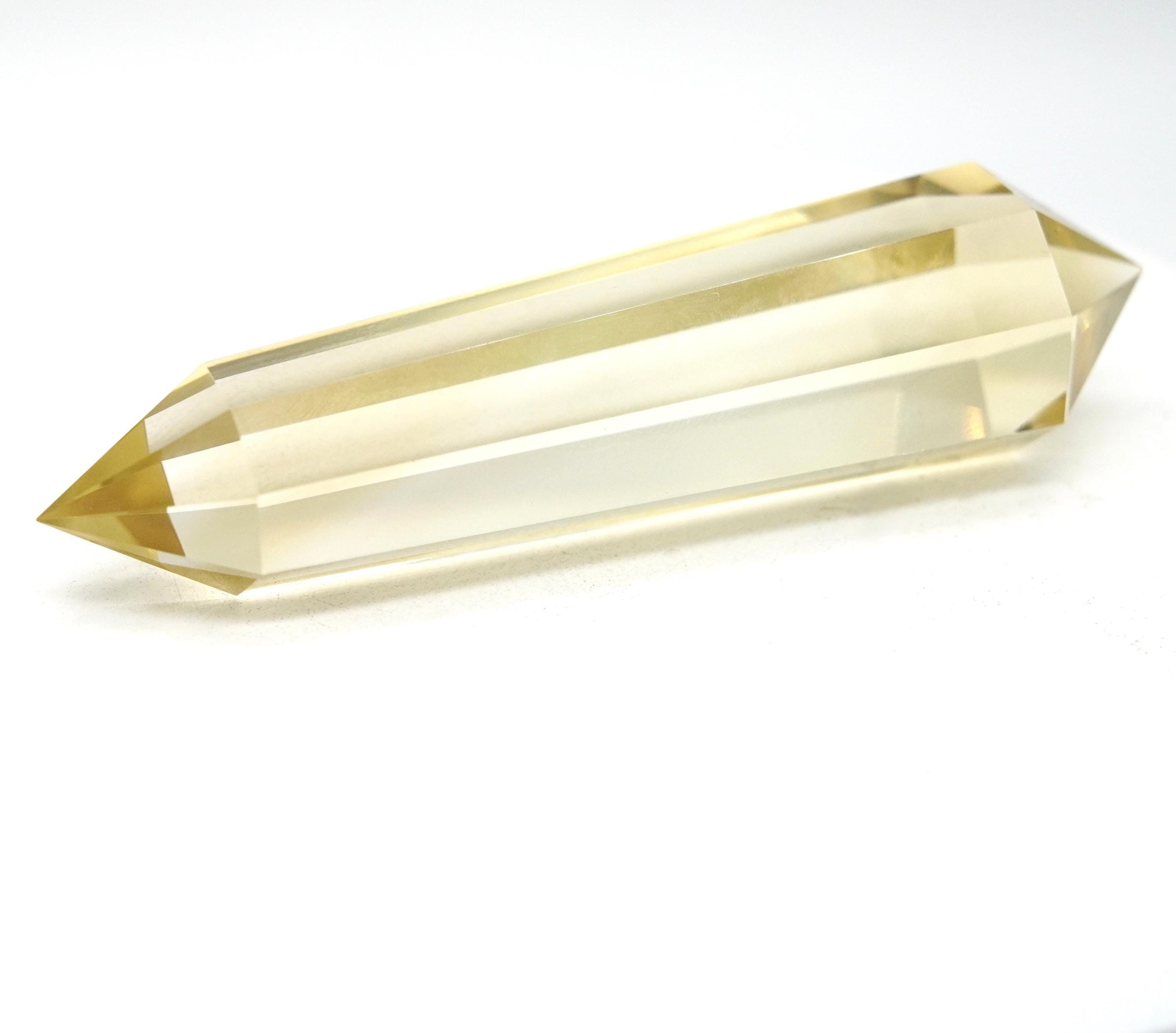 8-Sided Flawless Natural Citrine Vogel Wand: Ethically Mined Hand-Cut Vogel