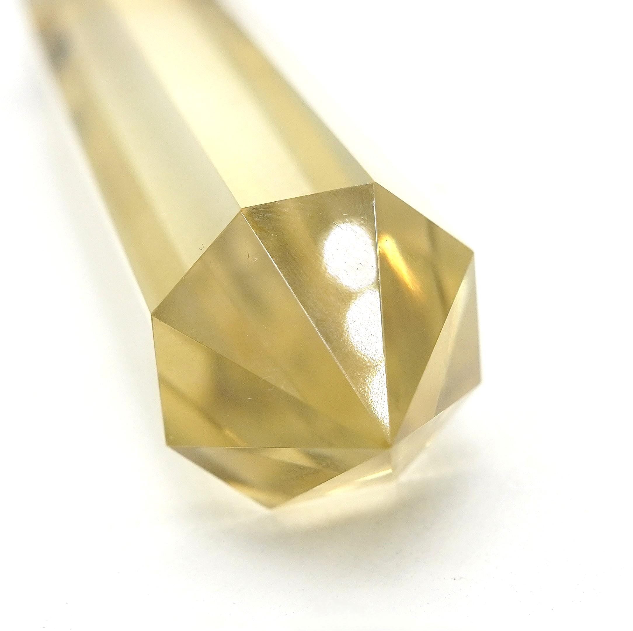 8-Sided Flawless Natural Citrine Vogel Wand: Ethically Mined Hand-Cut Vogel