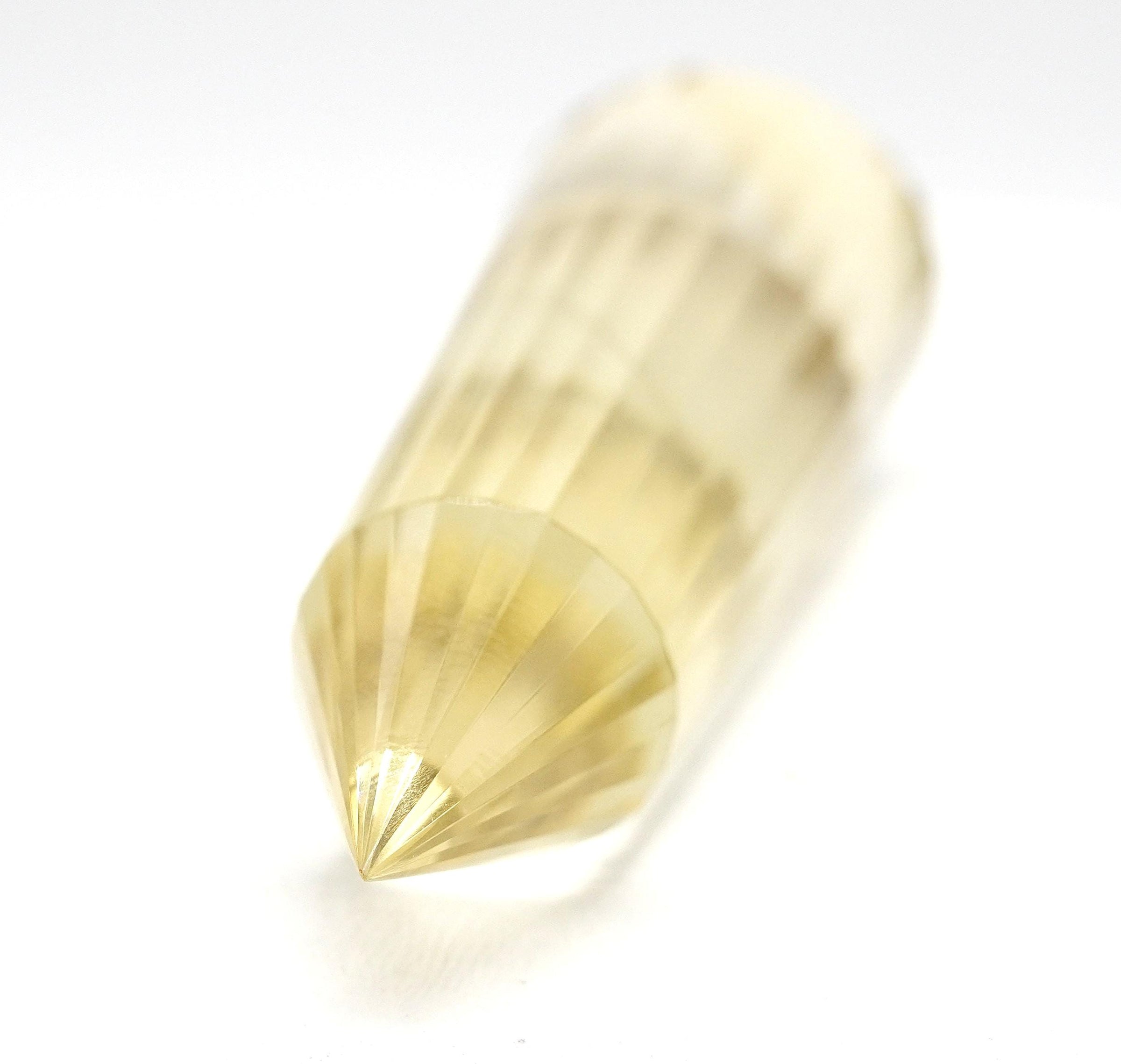 24-Sided Flawless Natural Citrine Vogel Wand: Ethically Mined Hand-Cut Vogel