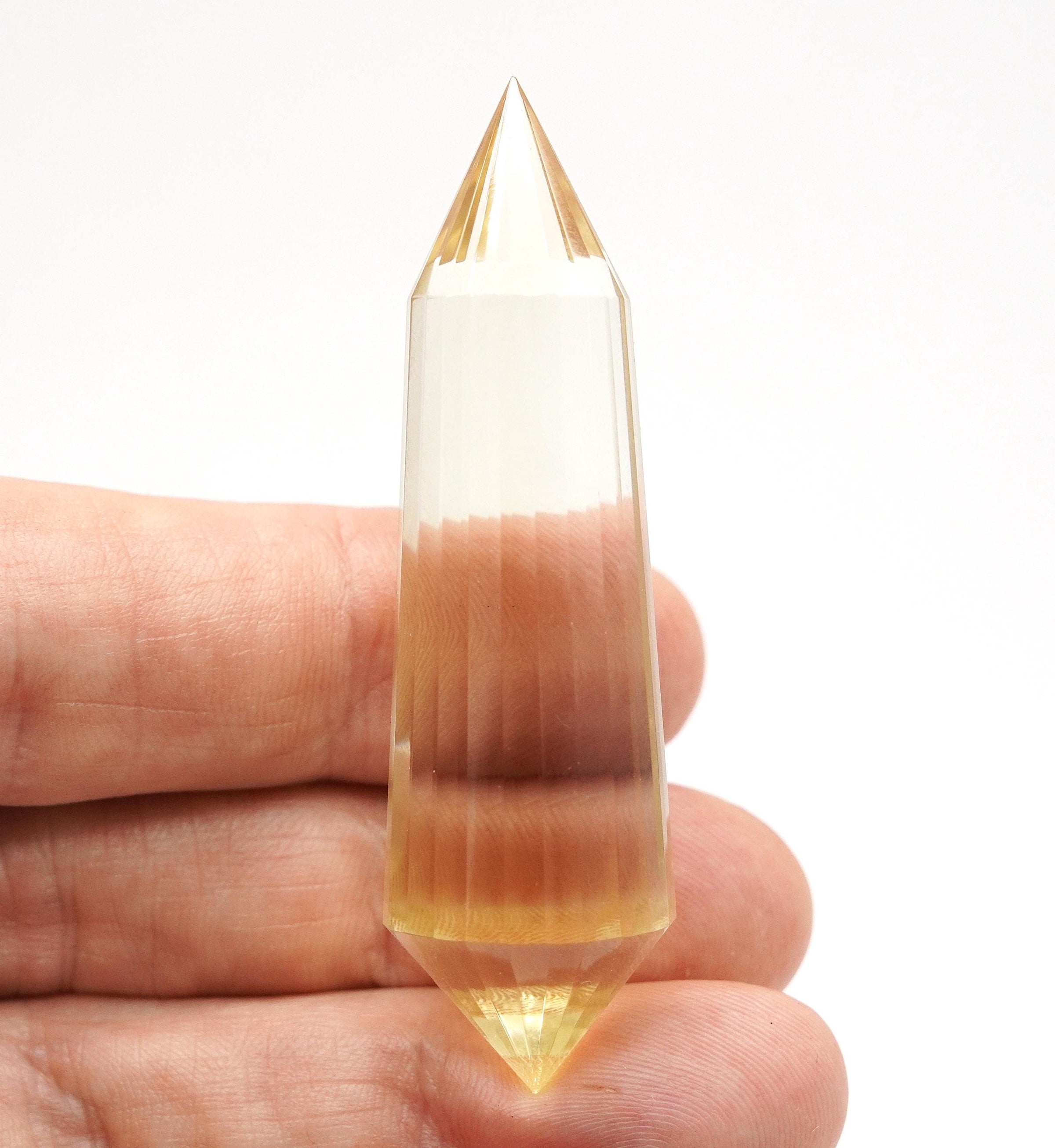 24-Sided Flawless Natural Citrine Vogel Wand: Ethically Mined Hand-Cut Vogel