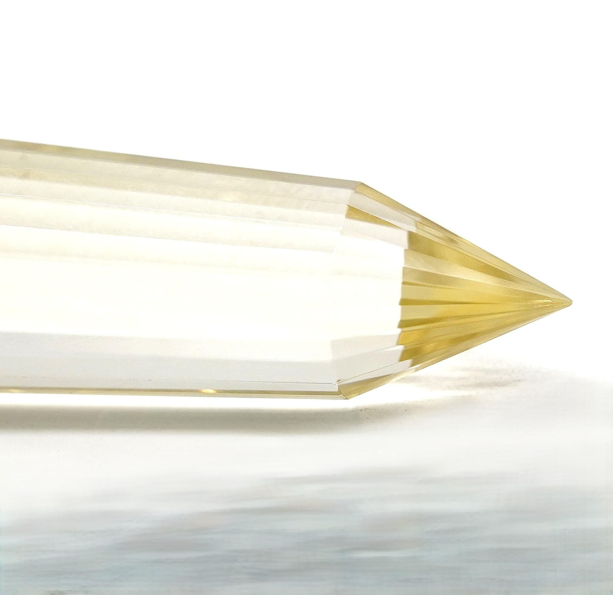 24-Sided Flawless Natural Citrine Vogel Wand: Ethically Mined Hand-Cut Vogel