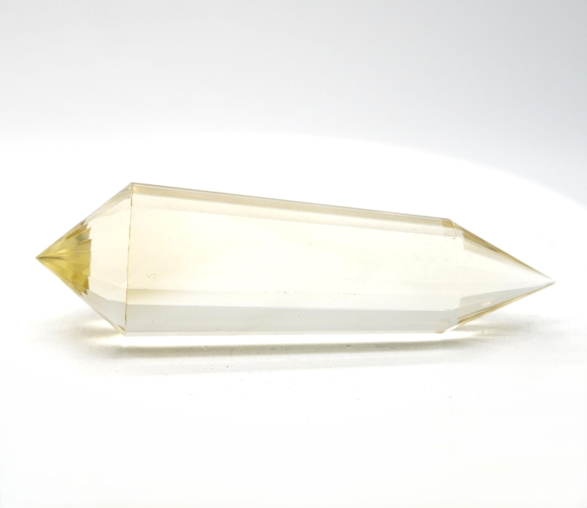 24-Sided Flawless Natural Citrine Vogel Wand: Ethically Mined Hand-Cut Vogel