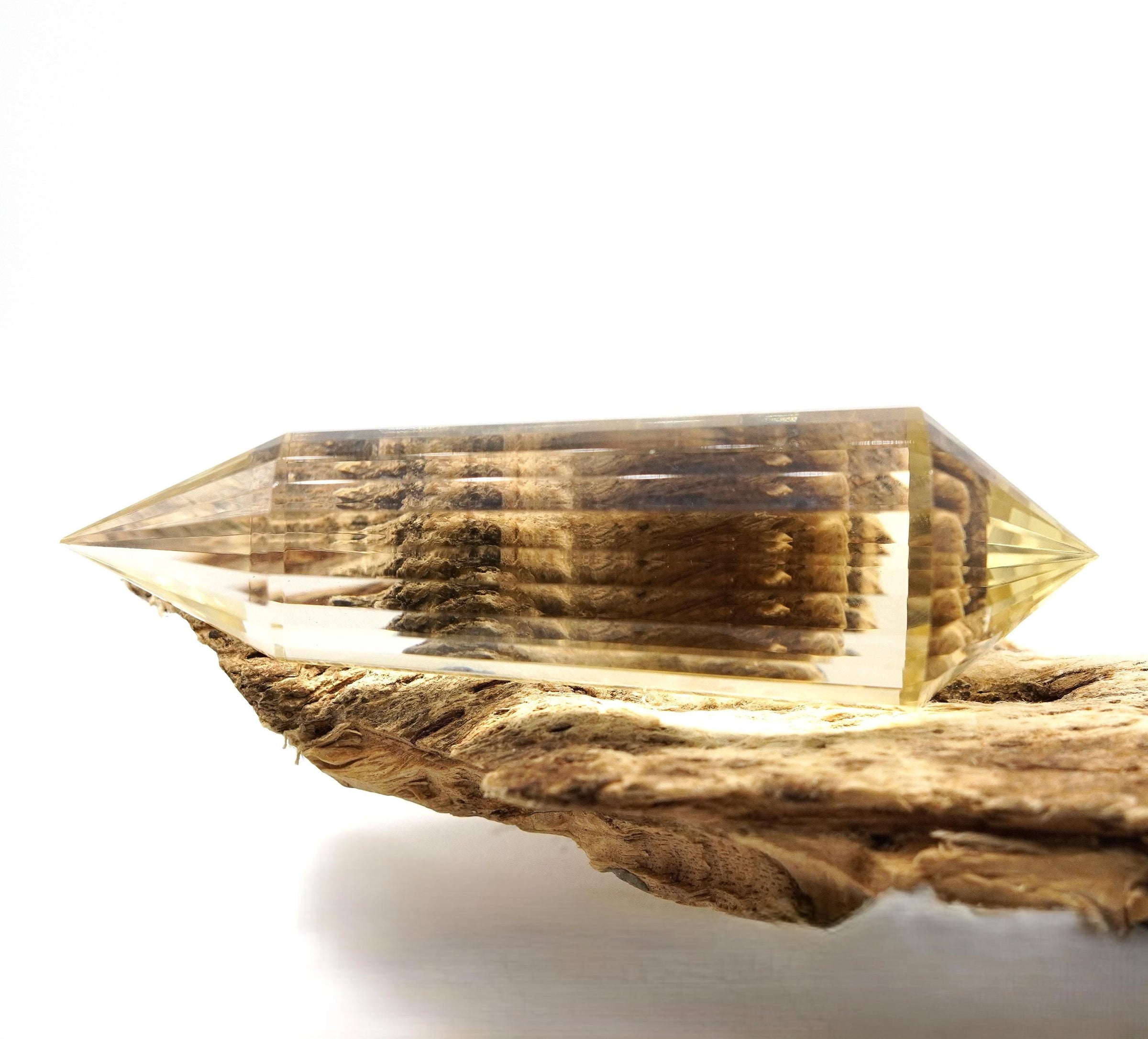 24-Sided Flawless Natural Citrine Vogel Wand: Ethically Mined Hand-Cut Vogel