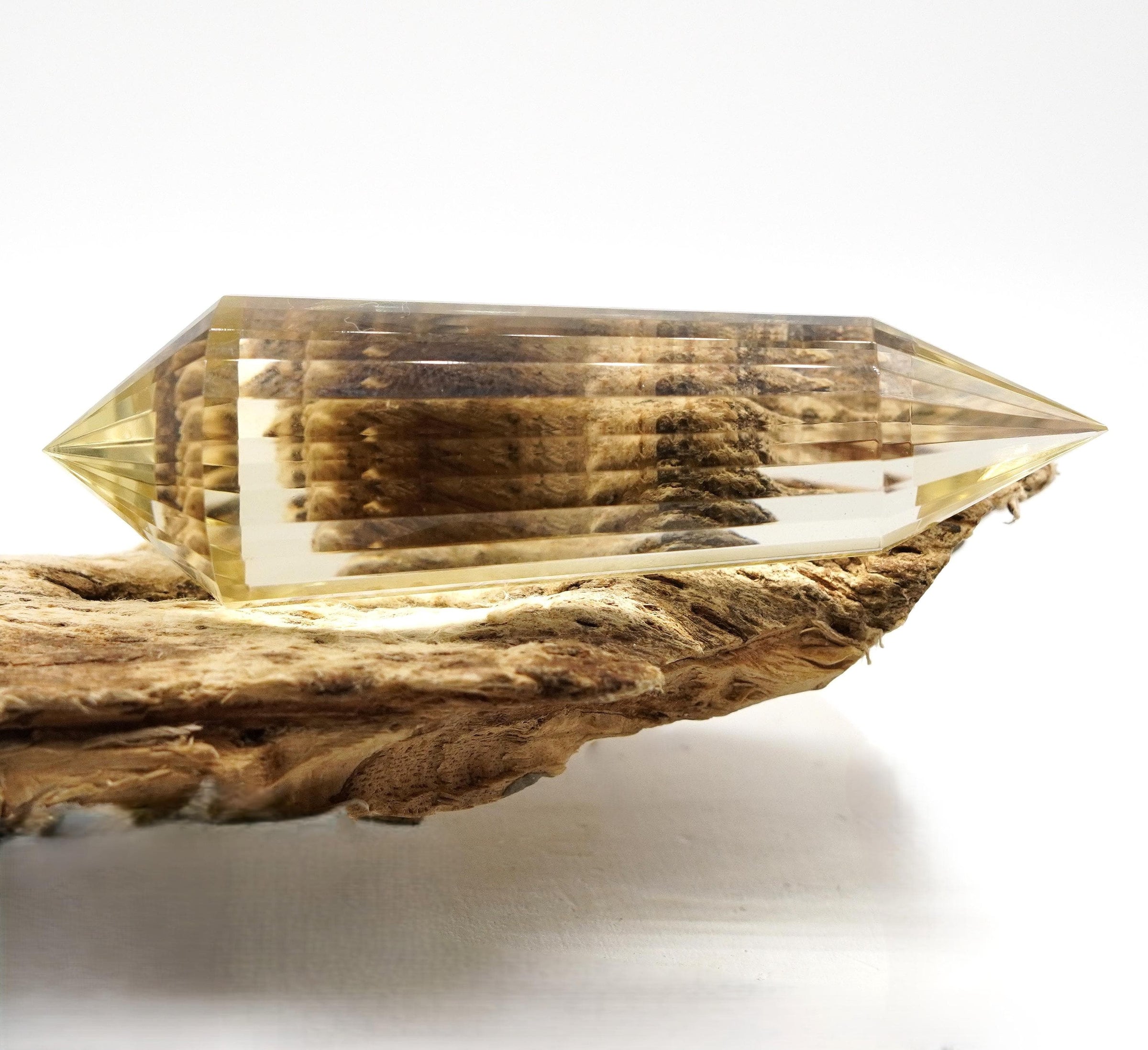 24-Sided Flawless Natural Citrine Vogel Wand: Ethically Mined Hand-Cut Vogel