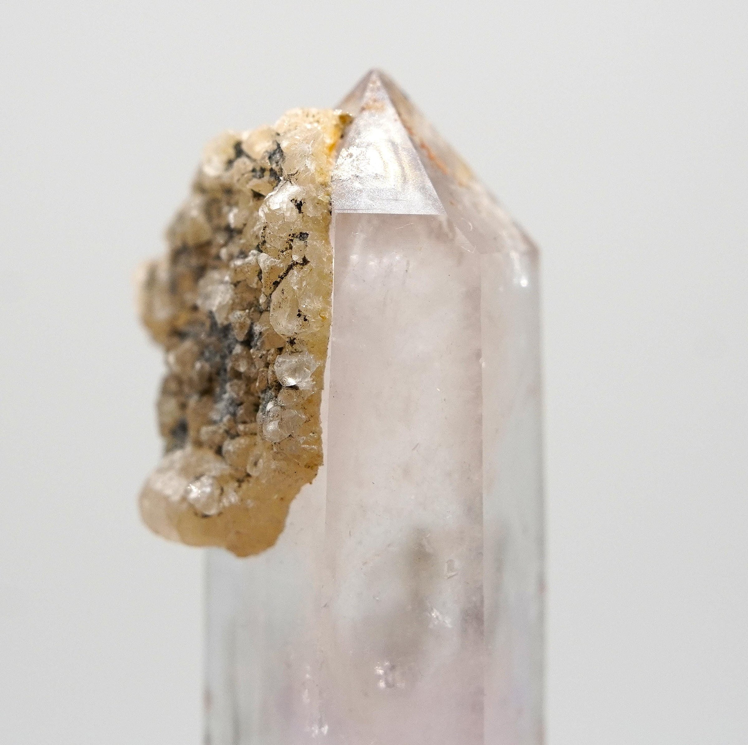 Brandberg Quartz Generator DT with Calcite:  Ethically Hand-Mined Raw Crystal