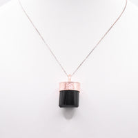 Handmade Black Tourmaline Hammered Copper Pendant