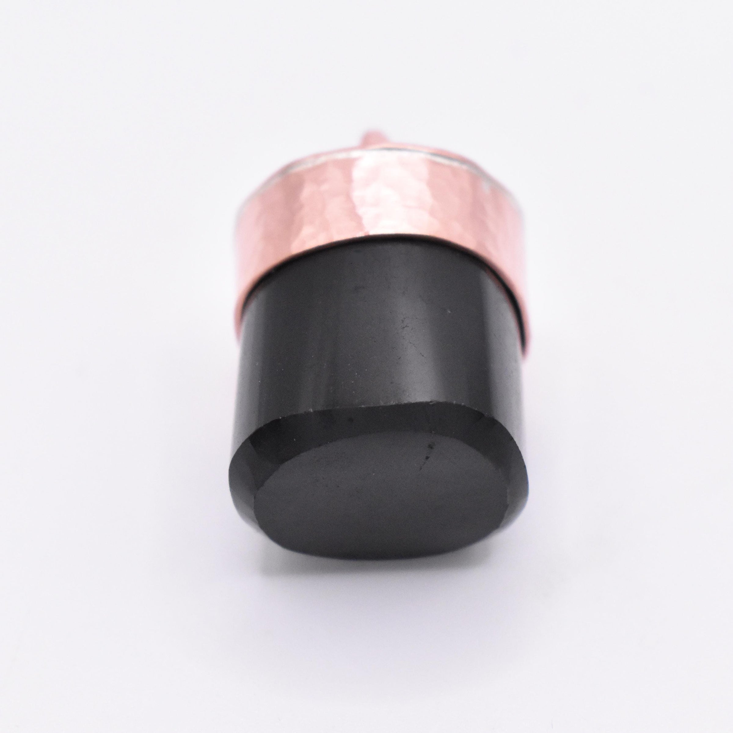 Handmade Black Tourmaline Hammered Copper Pendant