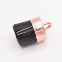 Handmade Black Tourmaline Hammered Copper Pendant