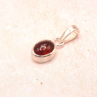 Hessonite Garnet Sterling Silver Pendant: Unique Handmade Natural Gemstone Jewellery