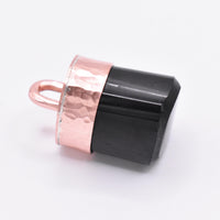 Handmade Black Tourmaline Hammered Copper Pendant