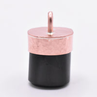 Handmade Black Tourmaline Hammered Copper Pendant