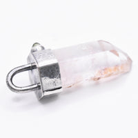 Handmade Brandberg Quartz and Green Tourmaline Sterling Silver Pendant