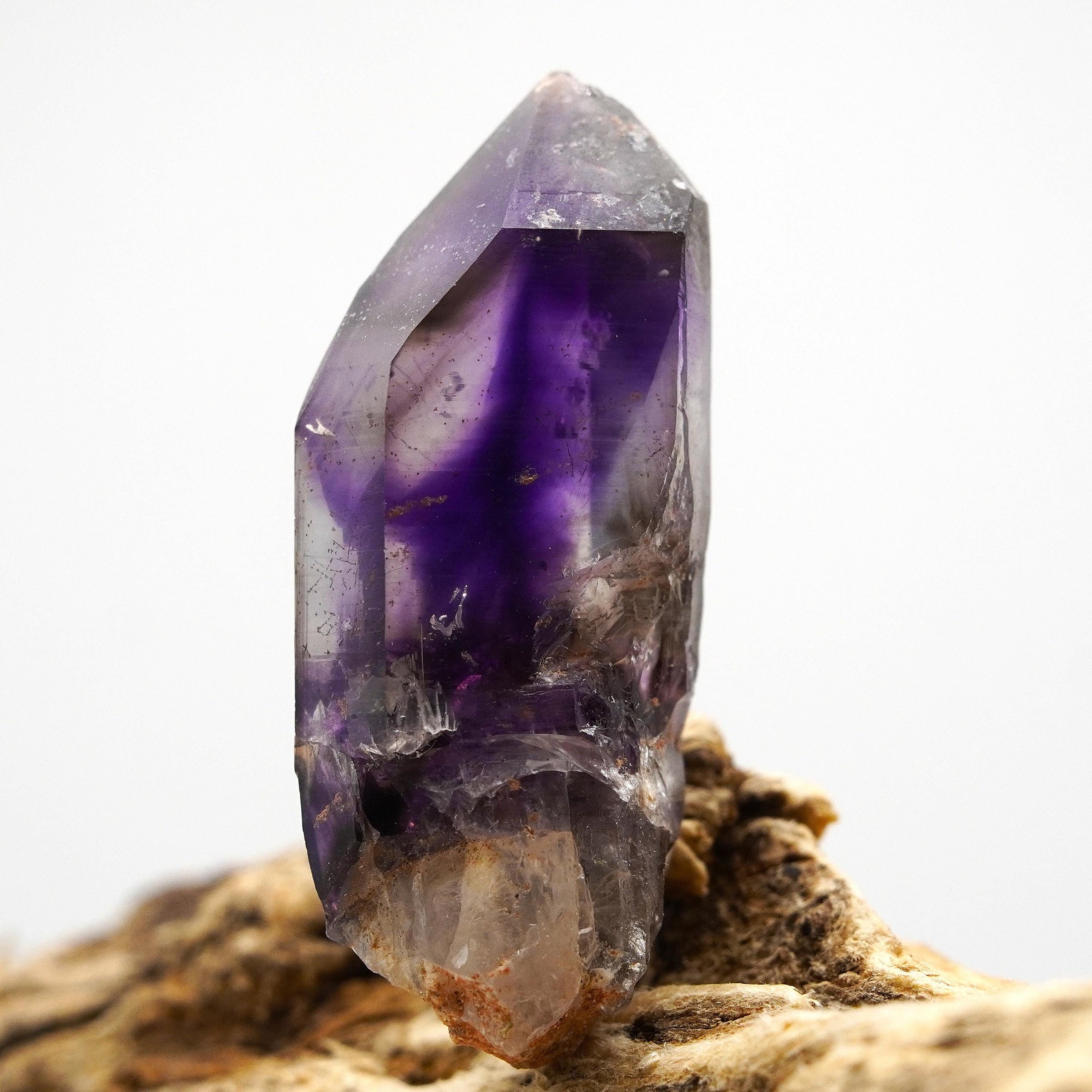 Brandberg Amethyst Phantom Sceptre: Hand-Mined Raw Quartz Crystal