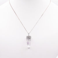 Handmade Brandberg Enhydro Quartz Textured Sterling Silver Pendant