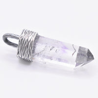 Handmade Brandberg Enhydro Quartz Textured Sterling Silver Pendant