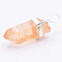 Golden Lemurian Quartz Silver Pendant: Ethically Hand-Mined Natural Crystal