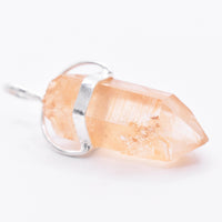 Golden Lemurian Quartz Silver Pendant: Ethically Hand-Mined Natural Crystal