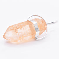 Golden Lemurian Quartz Silver Pendant: Ethically Hand-Mined Natural Crystal