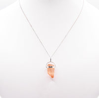 Golden Lemurian Quartz Silver Pendant: Ethically Hand-Mined Natural Crystal