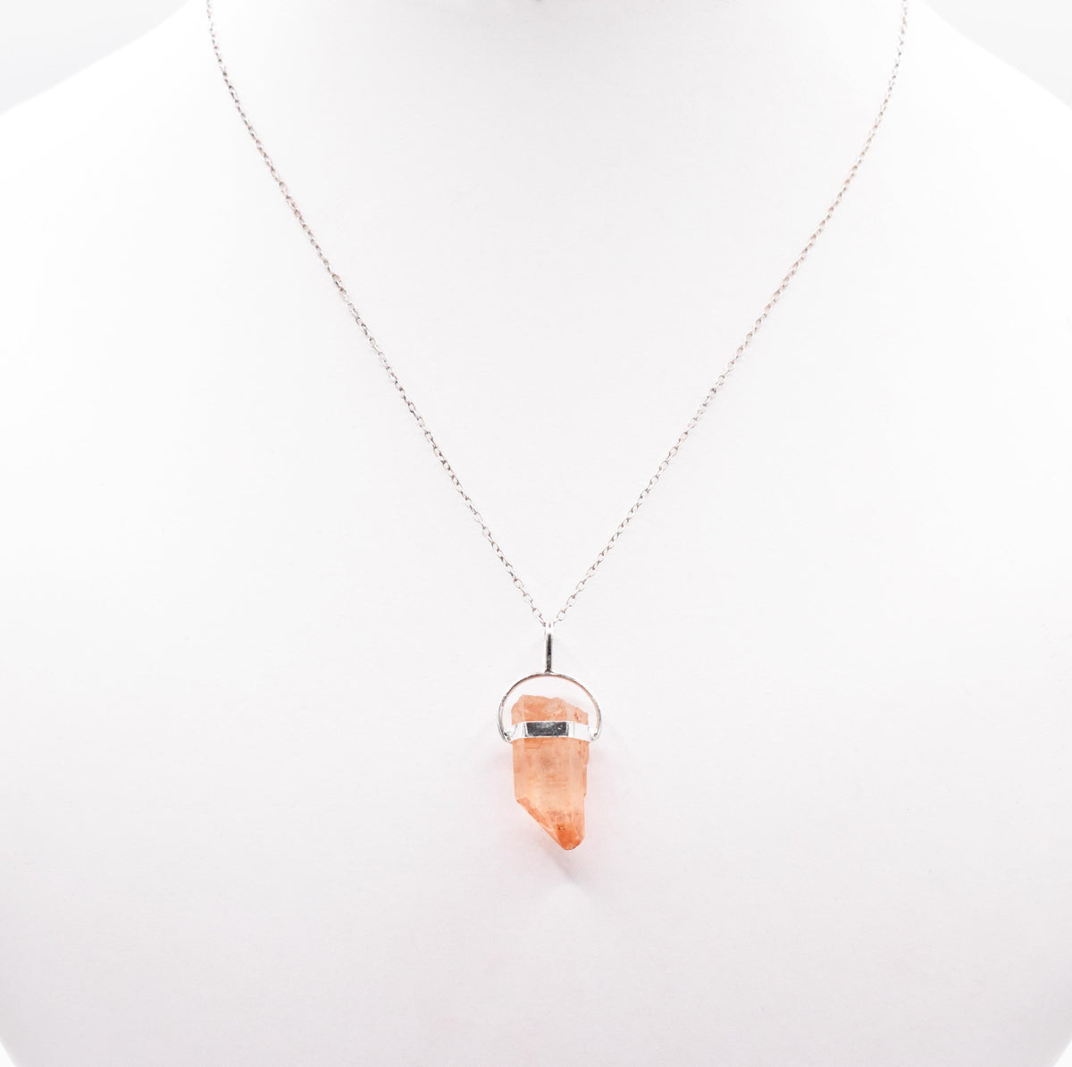 Golden Lemurian Quartz Silver Pendant: Ethically Hand-Mined Natural Crystal