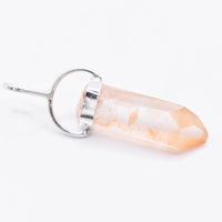 Golden Lemurian Quartz Silver Pendant: Ethically Hand-Mined Natural Crystal