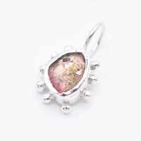 Natural Watermelon Tourmaline Silver Pendant: Unique Handmade Natural Gemstone Jewellery
