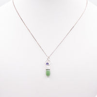 Jadeite & Tanzanite Silver Pendant: Unique Handmade Natural Gemstone Jewellery