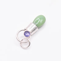 Jadeite & Tanzanite Silver Pendant: Unique Handmade Natural Gemstone Jewellery