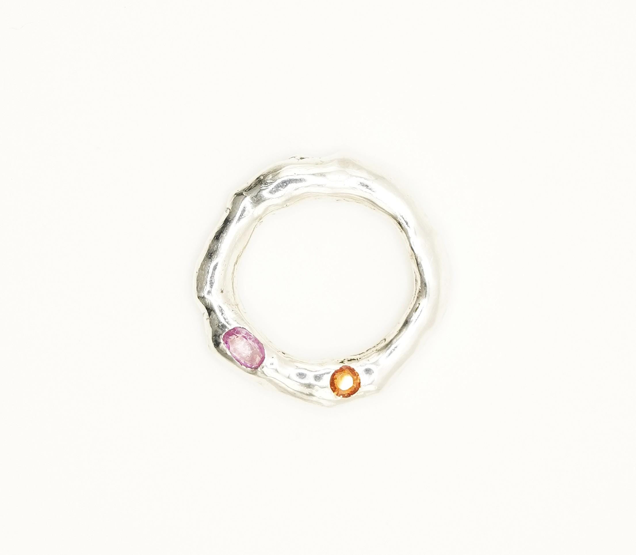 Tourmalines in a Molten-Halo Silver Pendant Necklace: Unique Handmade Gemstone Jewellery