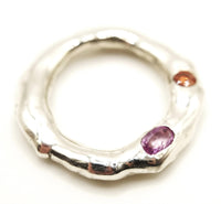 Tourmalines in a Molten-Halo Silver Pendant Necklace: Unique Handmade Gemstone Jewellery