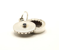 Blue Sapphire Locket Silver Pendant: Handmade Natural Gemstone Jewellery