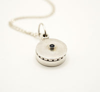 Blue Sapphire Locket Silver Pendant: Handmade Natural Gemstone Jewellery