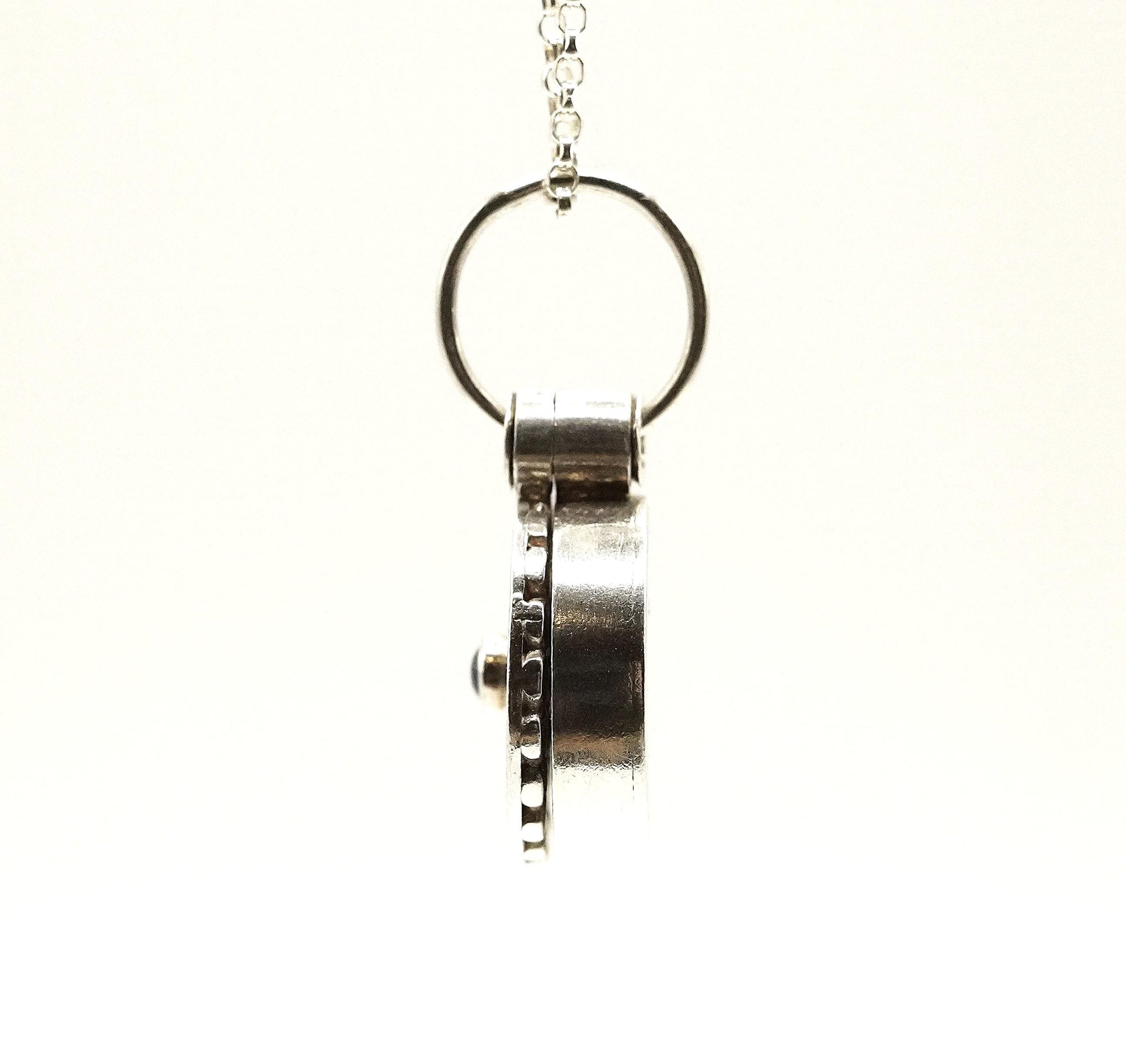 Blue Sapphire Locket Silver Pendant: Handmade Natural Gemstone Jewellery