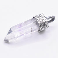 Handmade Brandberg Enhydro Quartz Textured Sterling Silver Pendant