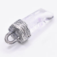 Handmade Brandberg Enhydro Quartz Textured Sterling Silver Pendant