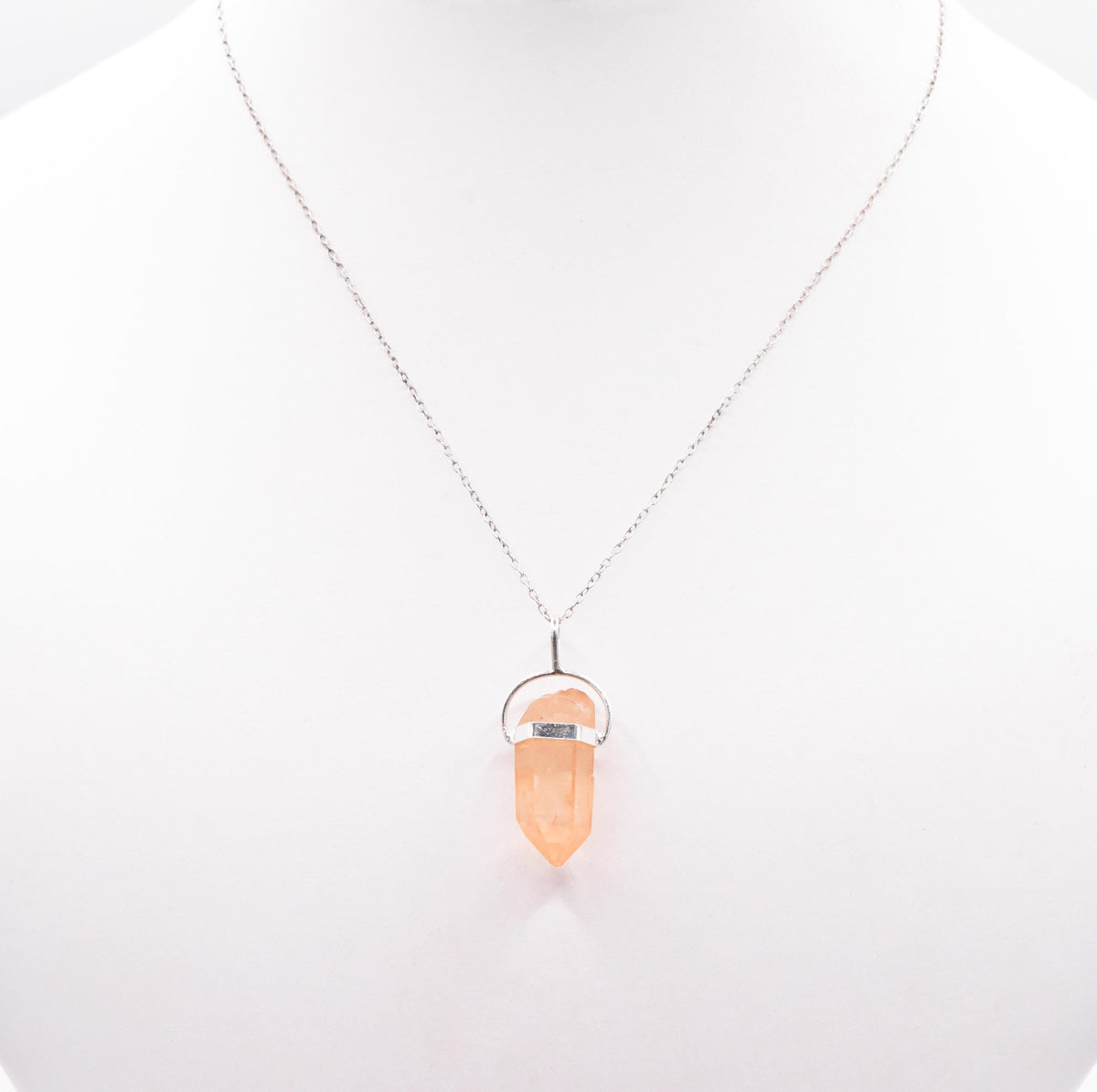 Golden Lemurian Quartz Silver Pendant: Ethically Hand-Mined Natural Crystal