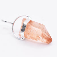 Golden Lemurian Quartz Silver Pendant: Ethically Hand-Mined Natural Crystal