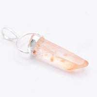 Golden Lemurian Quartz Silver Pendant: Ethically Hand-Mined Natural Crystal