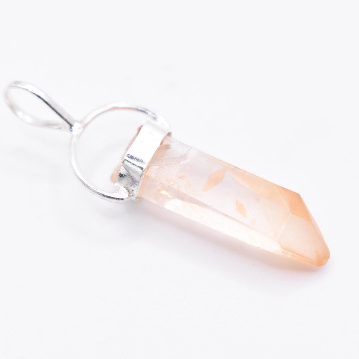 Golden Lemurian Quartz Silver Pendant: Ethically Hand-Mined Natural Crystal
