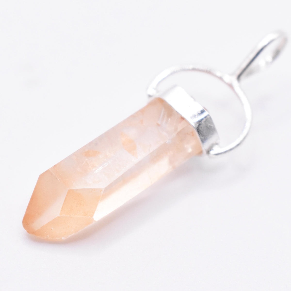 Golden Lemurian Quartz Silver Pendant: Ethically Hand-Mined Natural Crystal