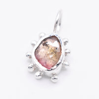 Natural Watermelon Tourmaline Silver Pendant: Unique Handmade Natural Gemstone Jewellery