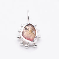 Natural Watermelon Tourmaline Silver Pendant: Unique Handmade Natural Gemstone Jewellery