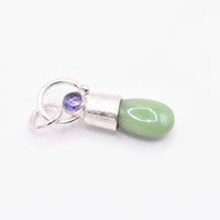 Jadeite & Tanzanite Silver Pendant: Unique Handmade Natural Gemstone Jewellery