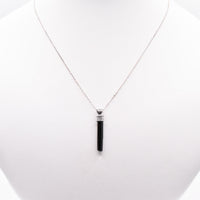 Handmade Black Tourmaline Sterling Silver Pendant