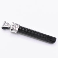 Handmade Black Tourmaline Sterling Silver Pendant