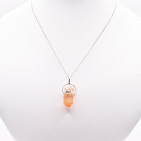 Golden Lemurian Quartz Silver Pendant: Ethically Mined Natural Crystal