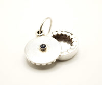 Blue Sapphire Locket Silver Pendant: Handmade Natural Gemstone Jewellery