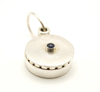 Blue Sapphire Locket Silver Pendant: Handmade Natural Gemstone Jewellery