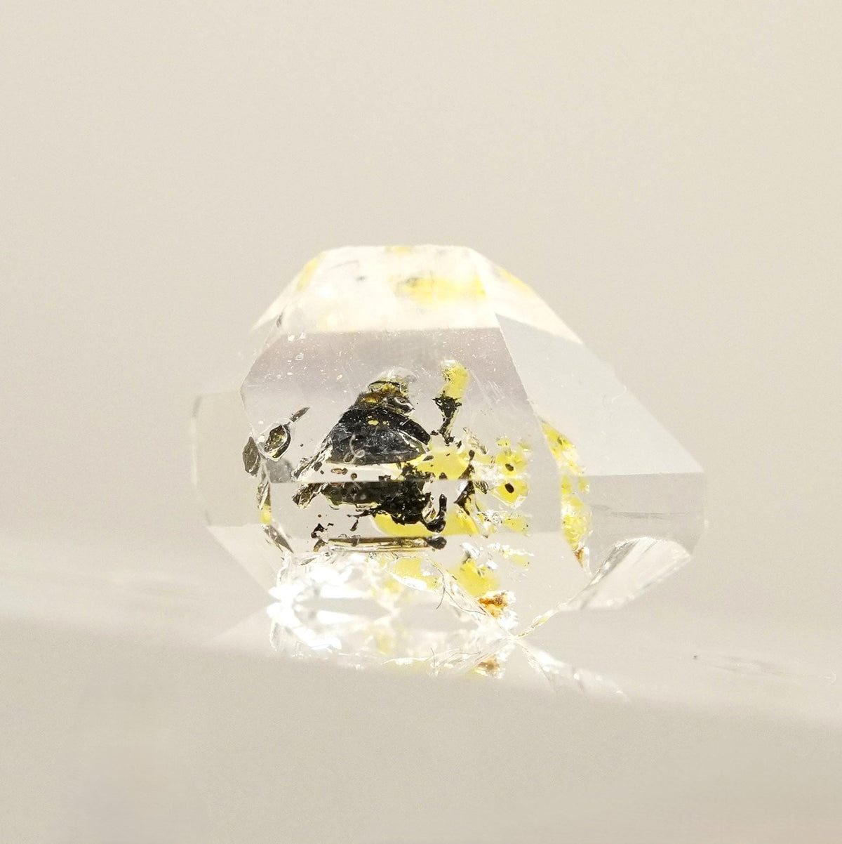 Golden Enhydro - Petroleum Quartz: Ethically Hand-Mined Himalayan Crystal